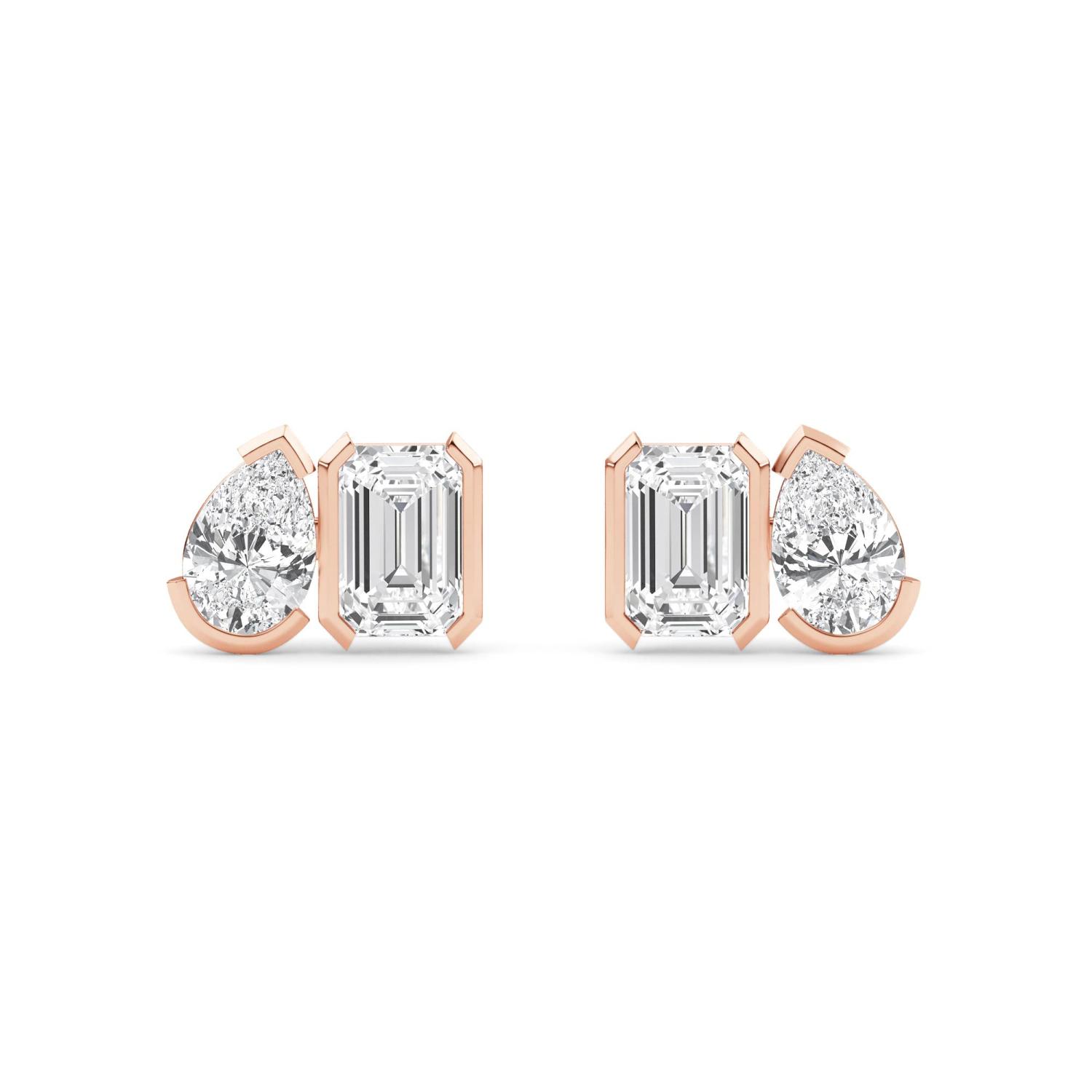 18K Rose Gold Lab Grown Diamond EARRINGS 2.34 ctw PSE210111PEEM-2.33CT