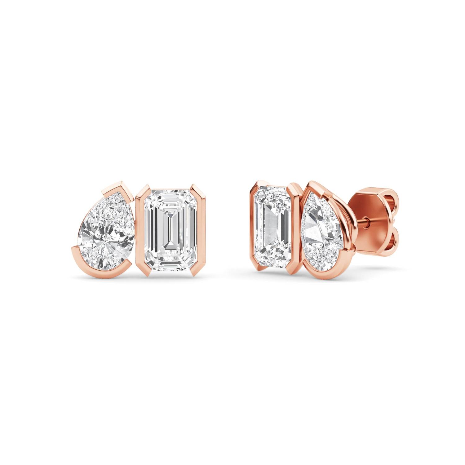 18K Rose Gold Lab Grown Diamond EARRINGS 2.34 ctw PSE210111PEEM-2.33CT