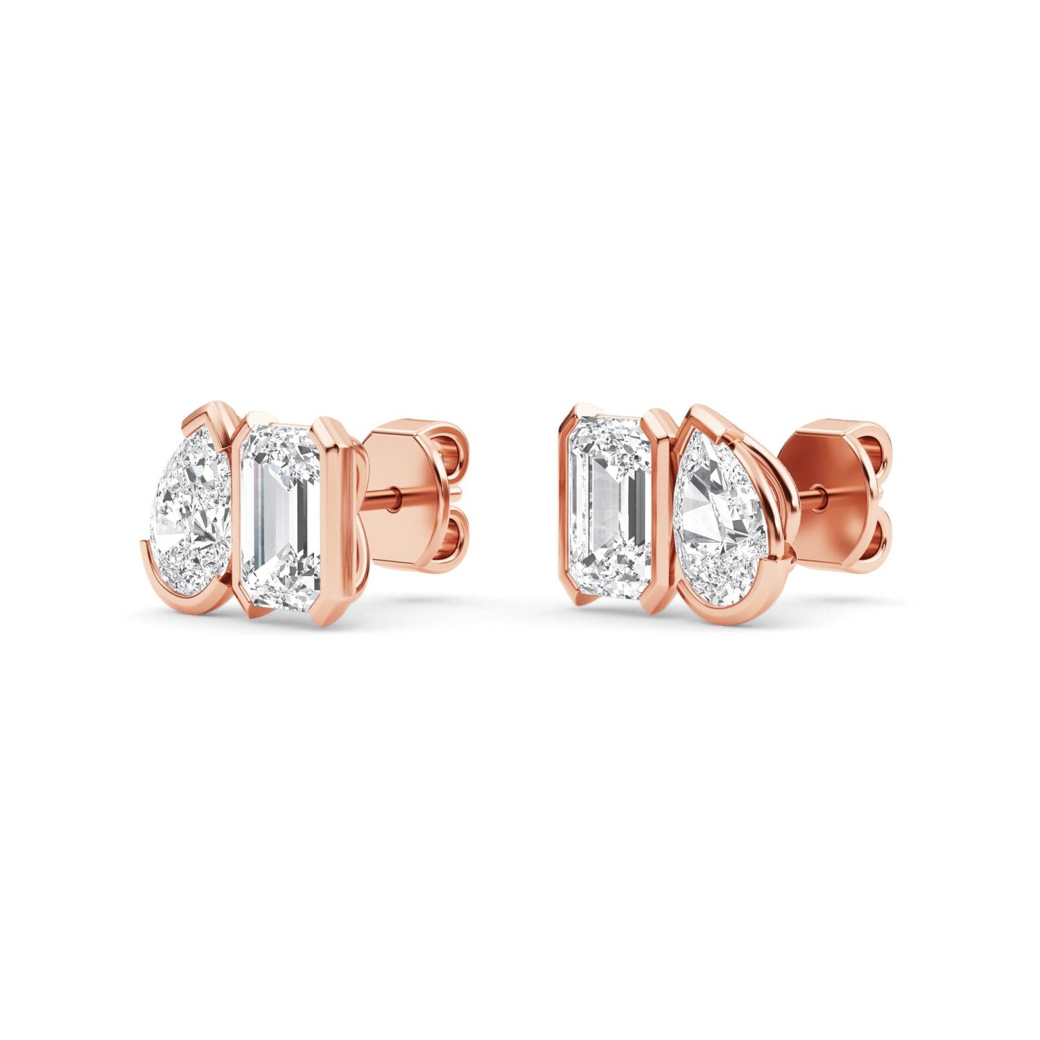 18K Rose Gold Lab Grown Diamond EARRINGS 2.34 ctw PSE210111PEEM-2.33CT