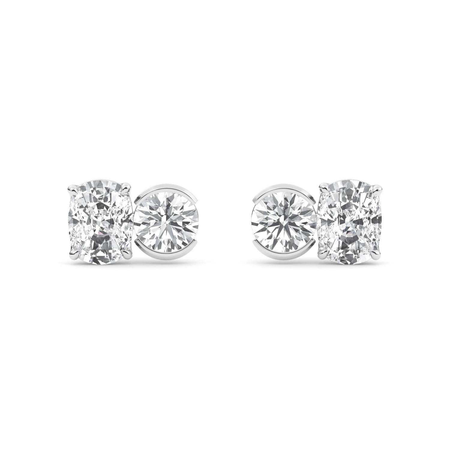 18K White Gold Lab Grown Diamond EARRINGS 3.06 ctw PSE210113CURD-3
