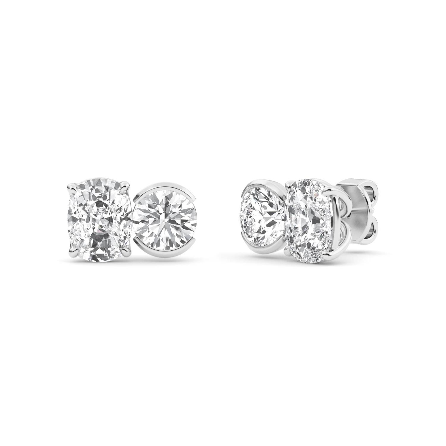 18K White Gold Lab Grown Diamond EARRINGS 3.06 ctw PSE210113CURD-3