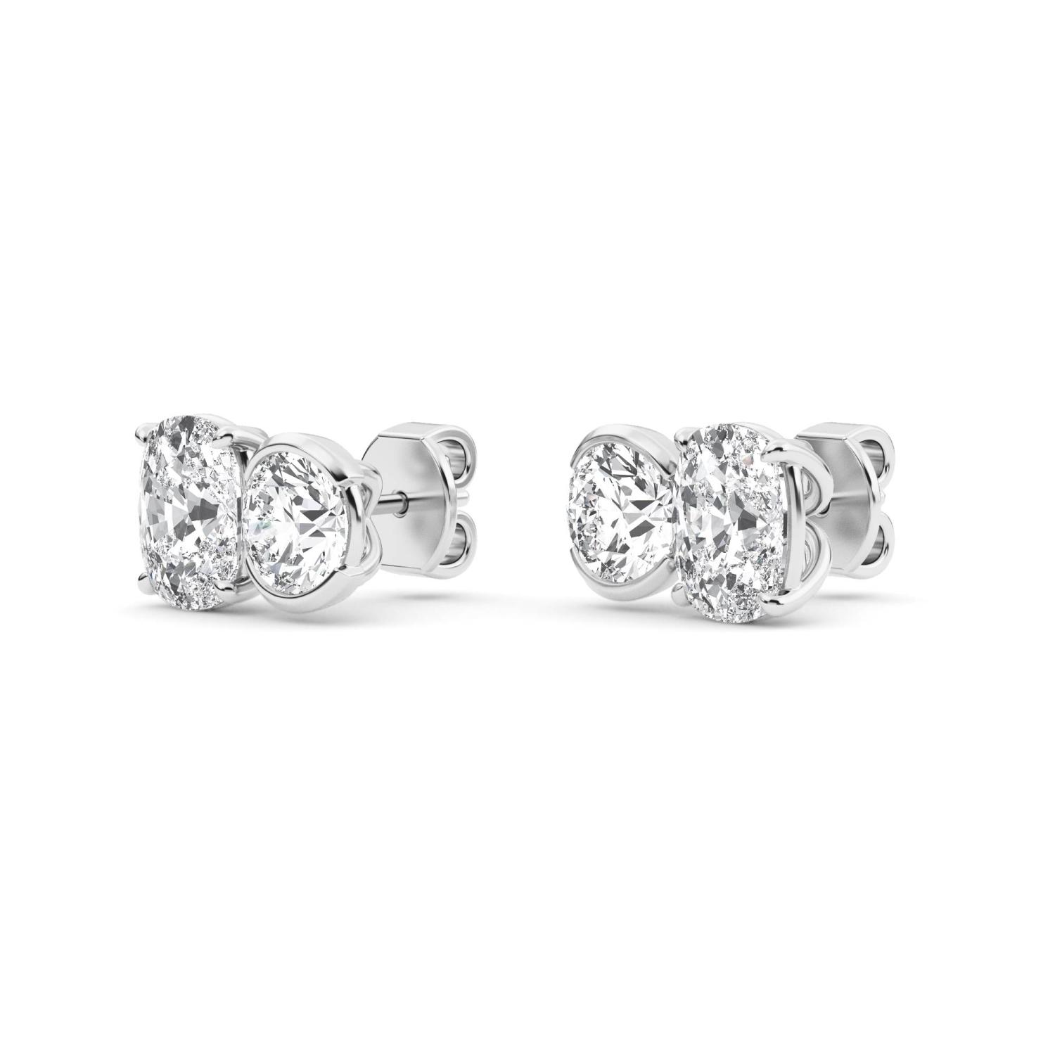 18K White Gold Lab Grown Diamond EARRINGS 3.06 ctw PSE210113CURD-3