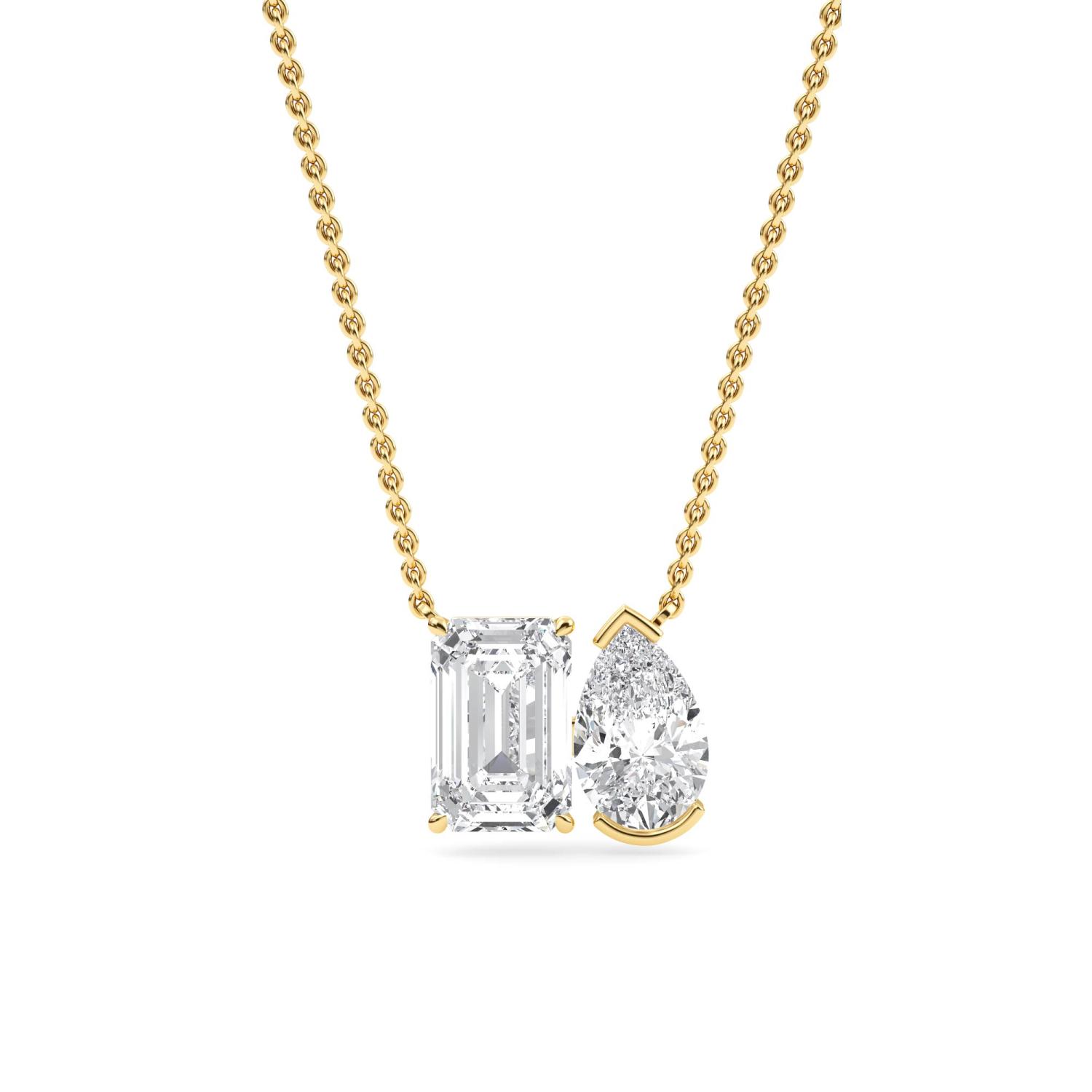 18K Yellow Gold Lab Grown Diamond PENDENT SET 3.08 ctw PSP210105EMPE-3