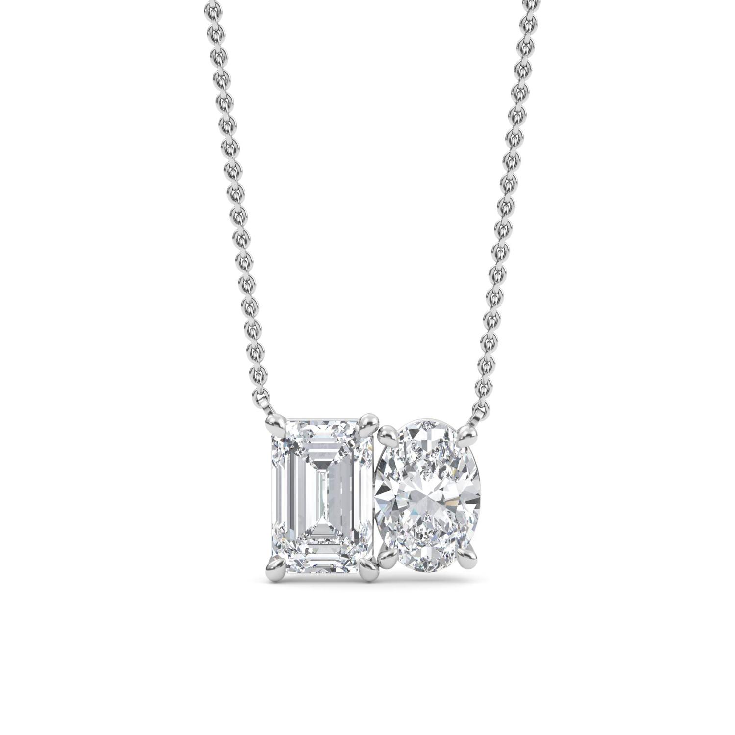 18K White Gold Lab Grown Diamond PENDENT SET 3.35 ctw PSP210106EMOV-3
