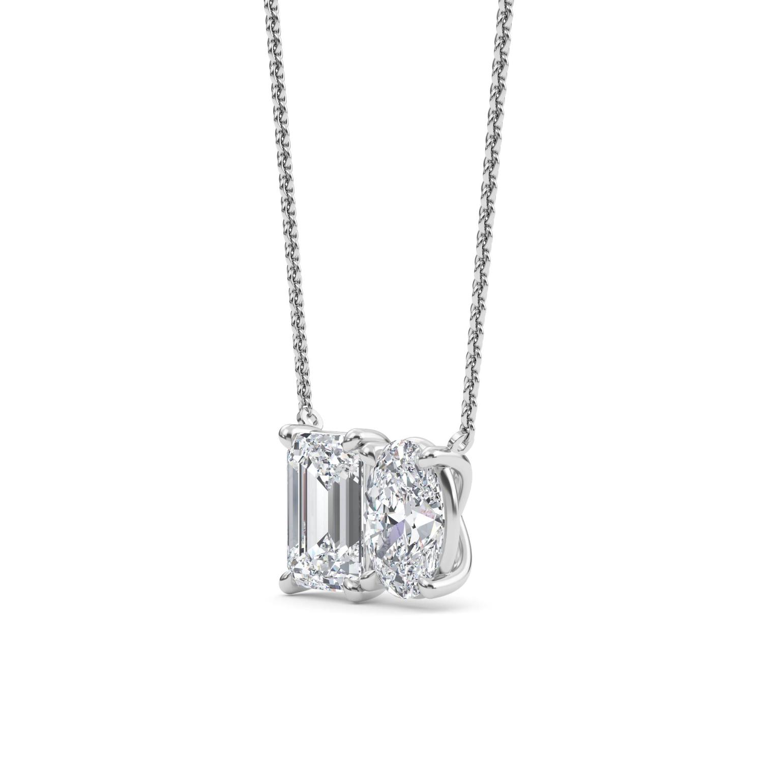 18K White Gold Lab Grown Diamond PENDENT SET 3.35 ctw PSP210106EMOV-3