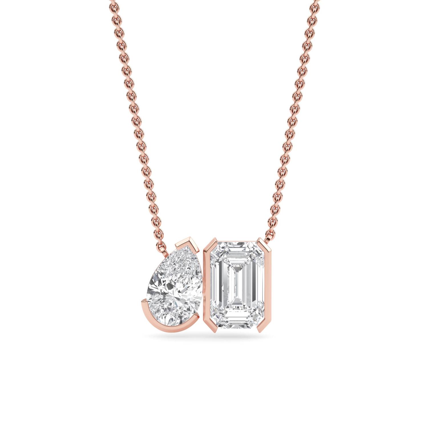 18K Rose Gold Lab Grown Diamond PENDENT SET 3.10 ctw PSP210111PEEM-3