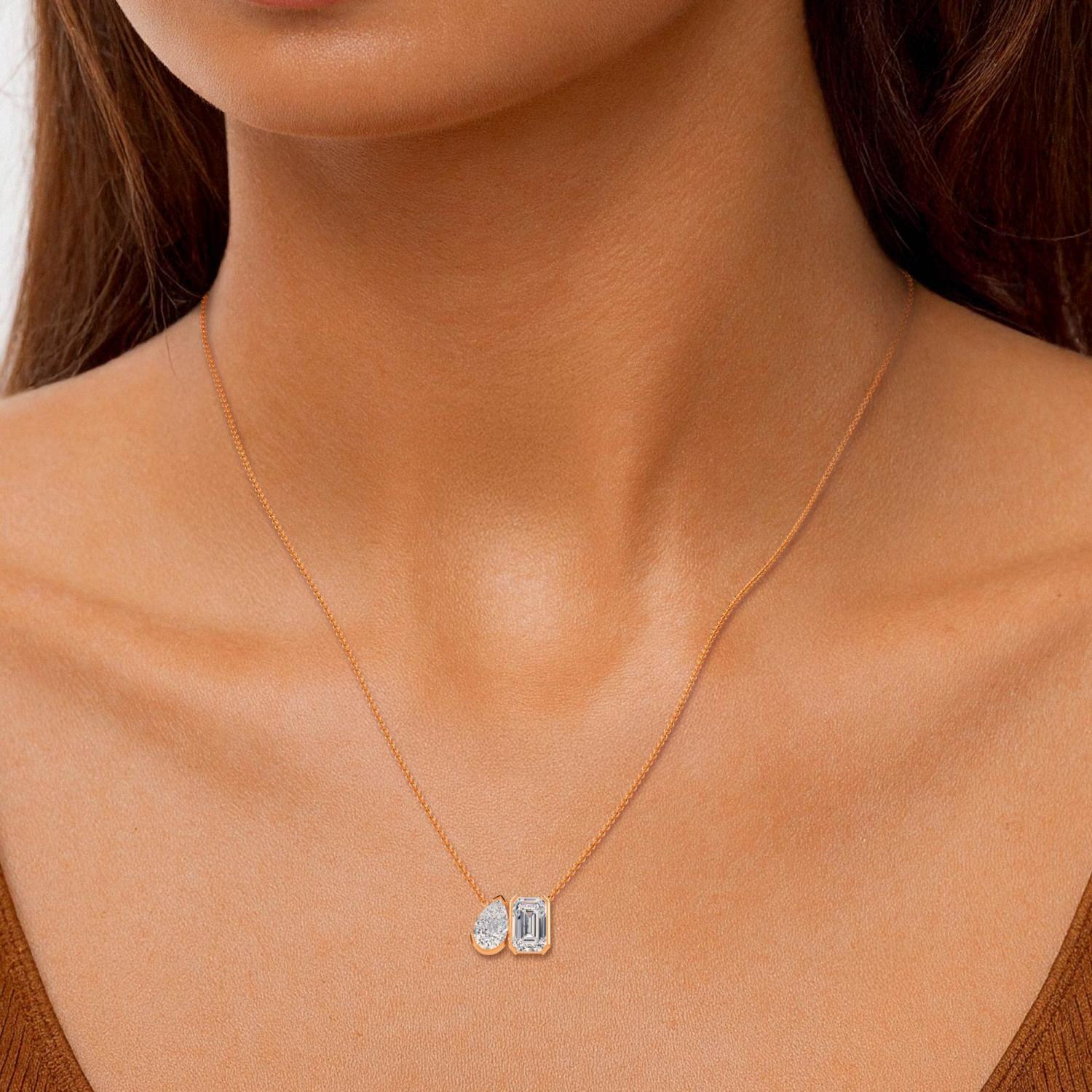 18K Rose Gold Lab Grown Diamond PENDENT SET 3.10 ctw PSP210111PEEM-3