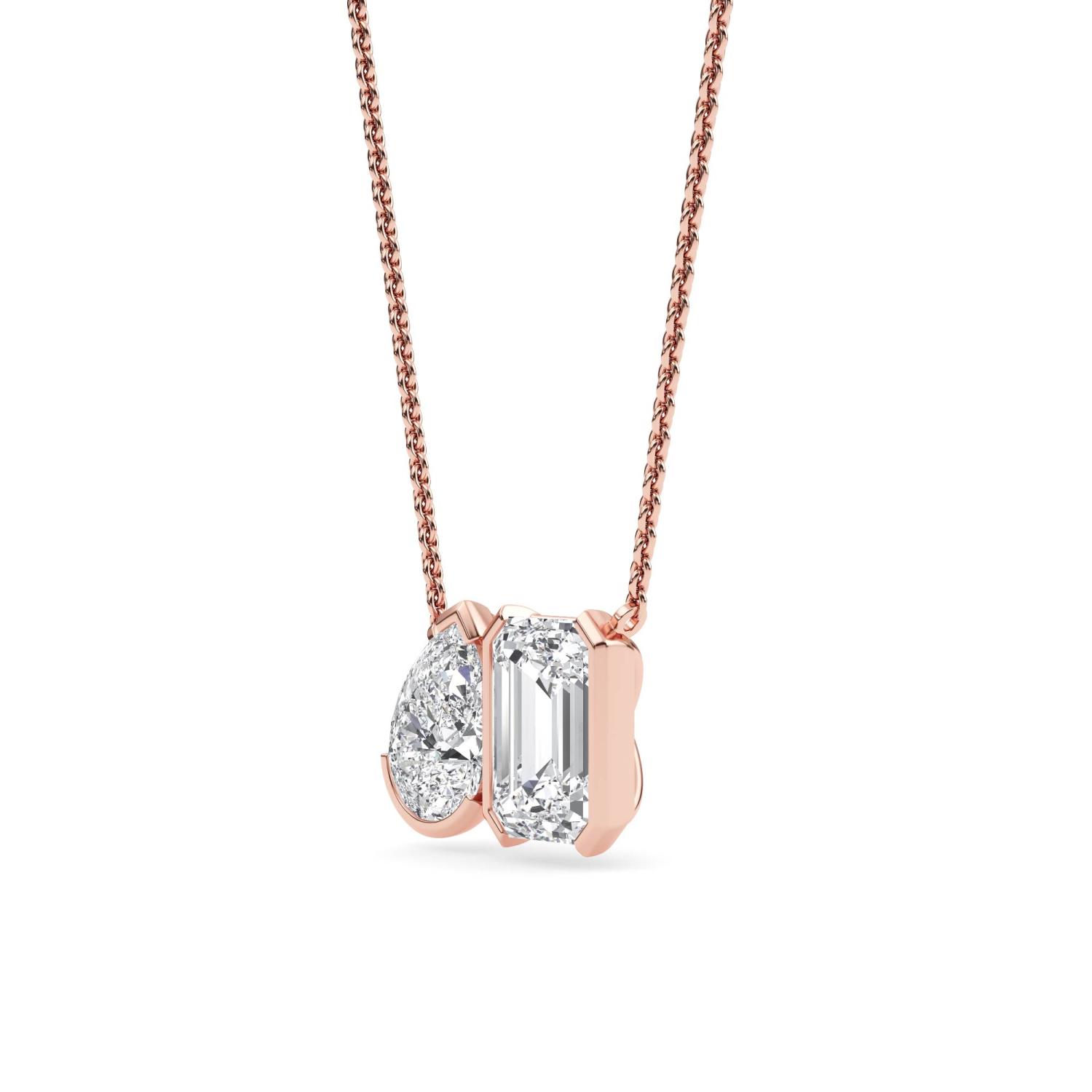 18K Rose Gold Lab Grown Diamond PENDENT SET 3.10 ctw PSP210111PEEM-3