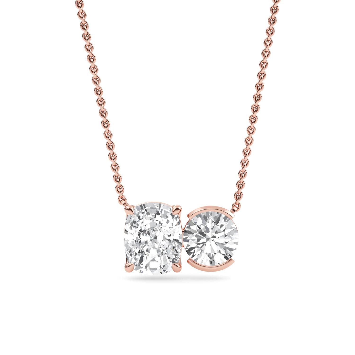 18K Rose Gold Lab Grown Diamond PENDENT SET 3.00 ctw PSP210113CURD-3