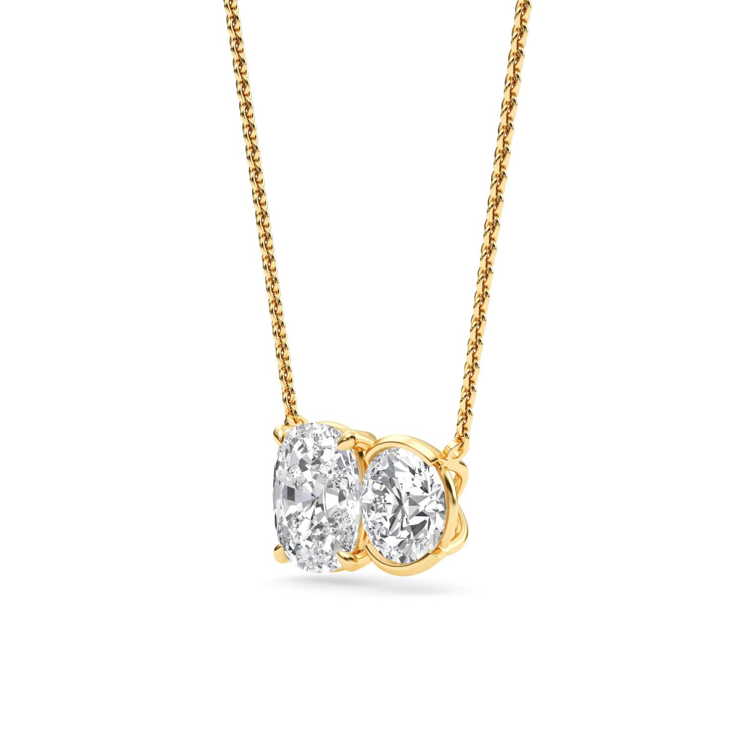 18K Yellow Gold Lab Grown Diamond PENDENT SET 3.00 ctw PSP210113CURD-3