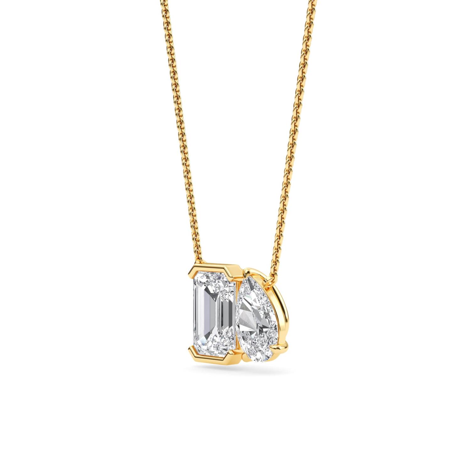 18K Yellow Gold Lab Grown Diamond PENDENT SET 3.04 ctw PSP210114EMPE-3