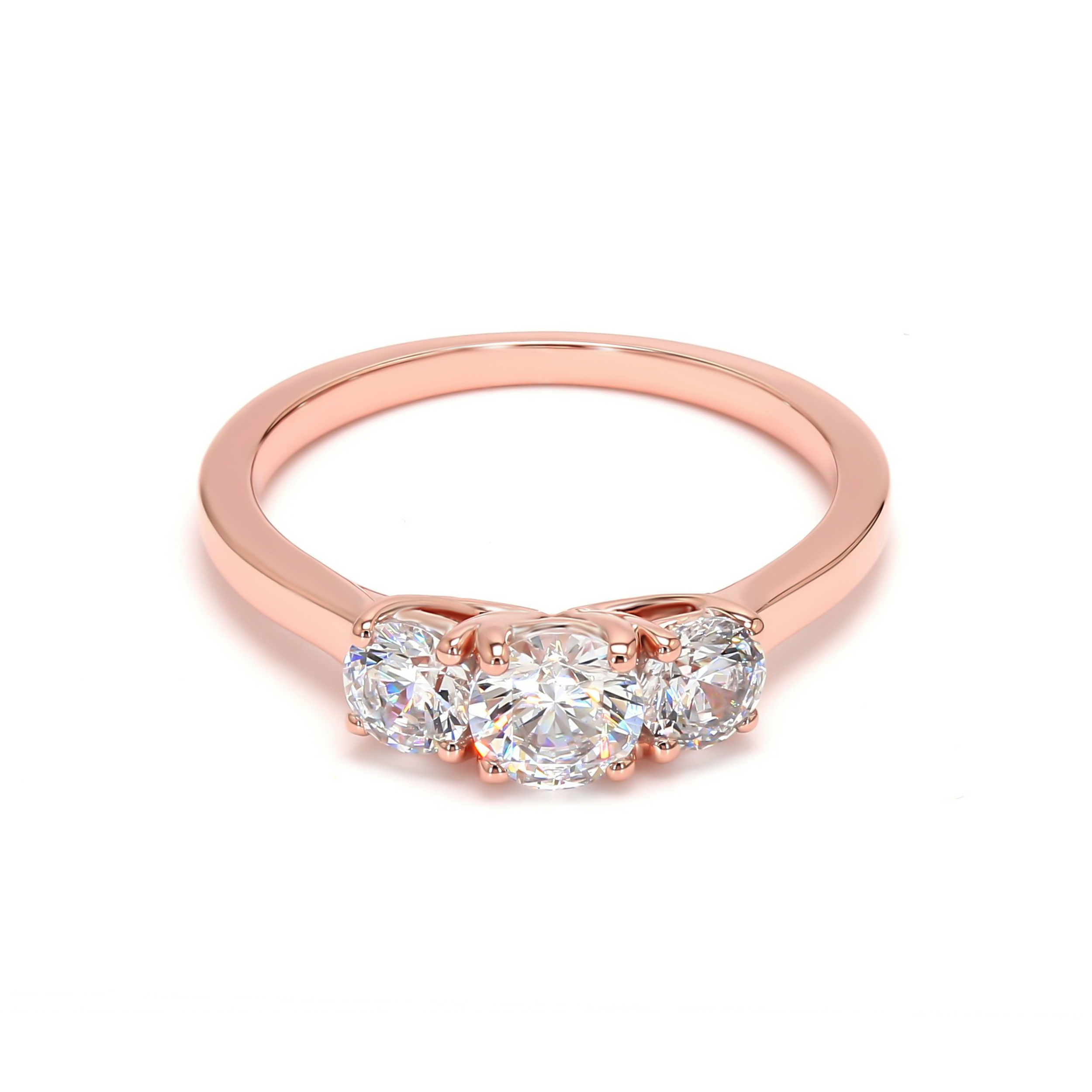 18K Rose Gold Lab Grown Diamond Engagement Ring 1.00 ct R54470-0.50CT
