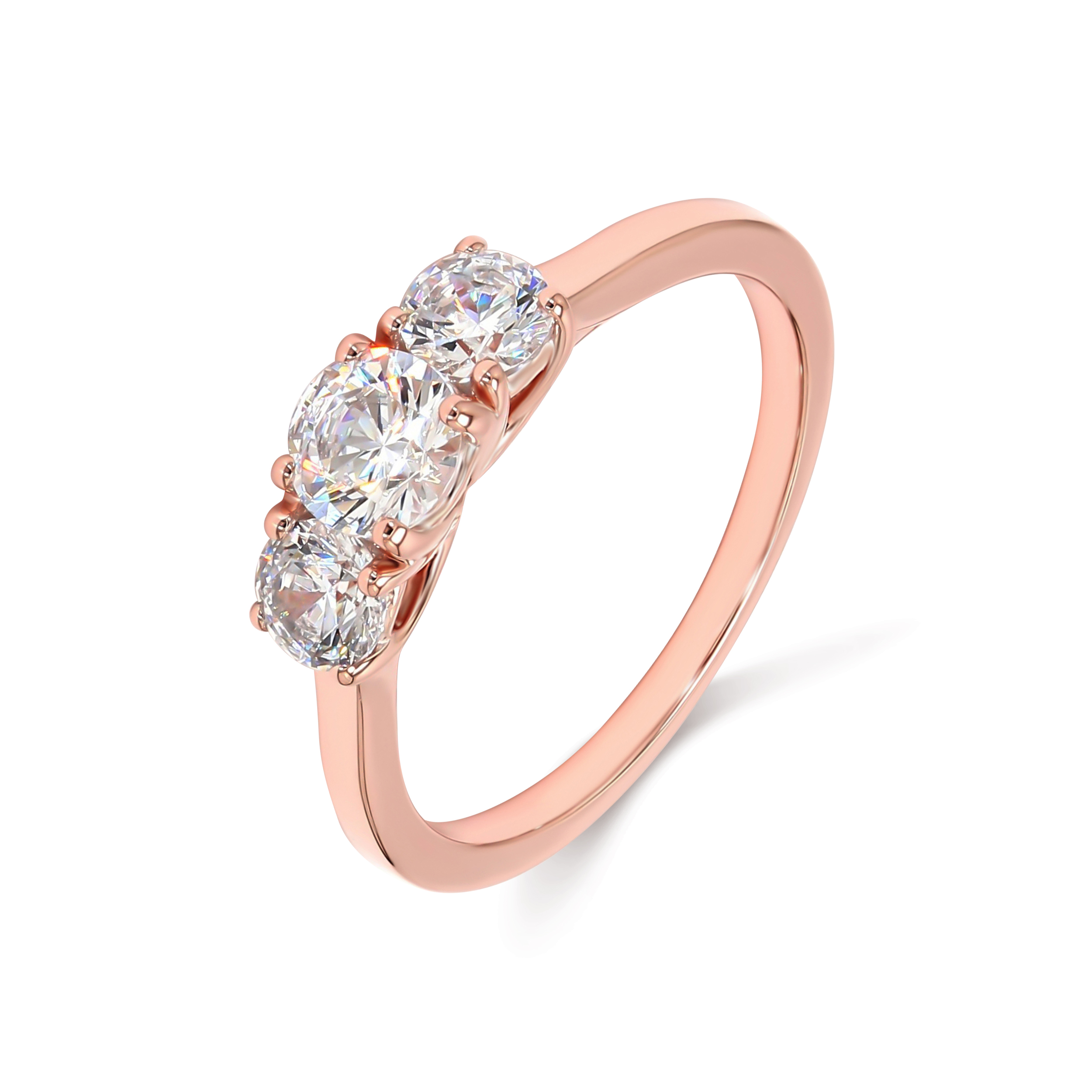 18K Rose Gold Lab Grown Diamond Engagement Ring 1.00 ct R54470-0.50CT