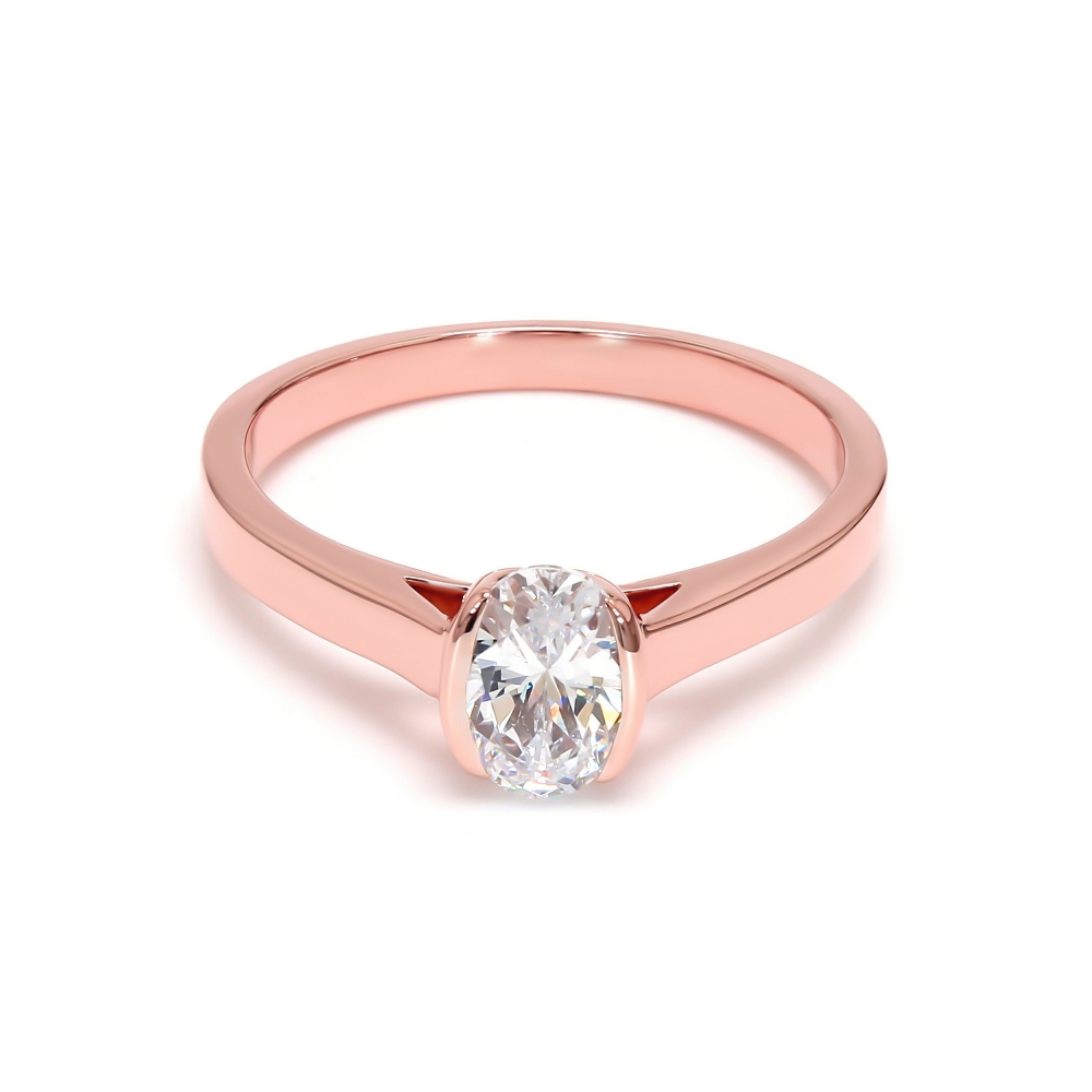 18K Rose Gold Lab Grown Diamond Engagement Ring R54491OV-0.50CT