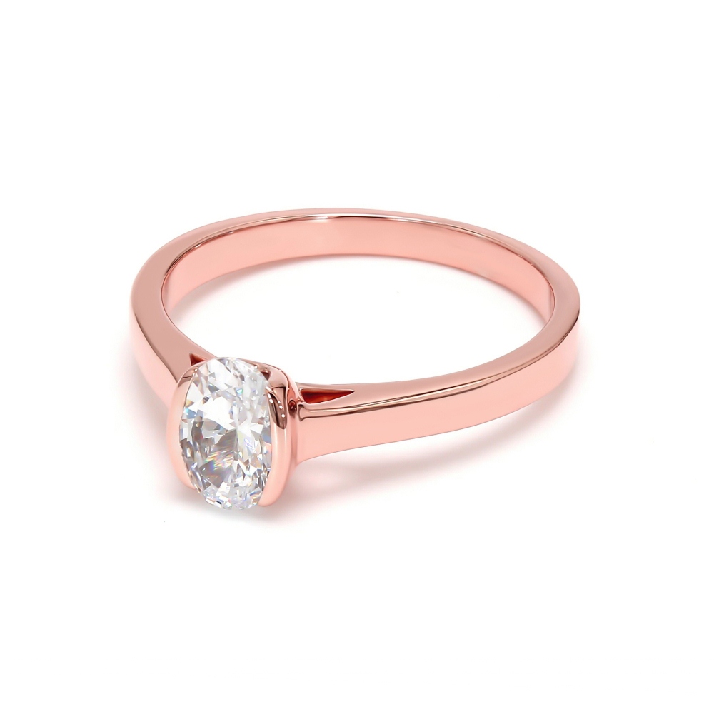 18K Rose Gold Lab Grown Diamond Engagement Ring R54491OV-0.50CT