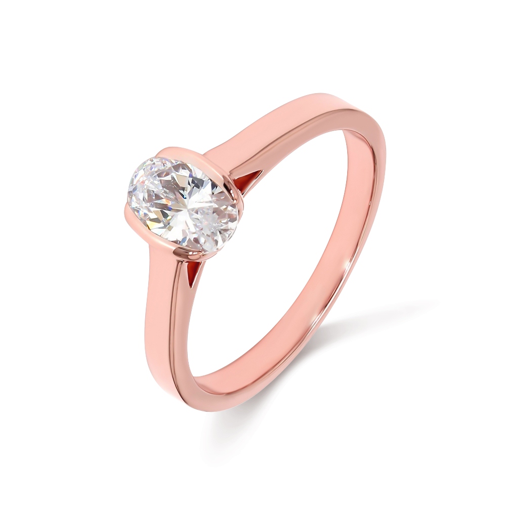 18K Rose Gold Lab Grown Diamond Engagement Ring R54491OV-0.50CT