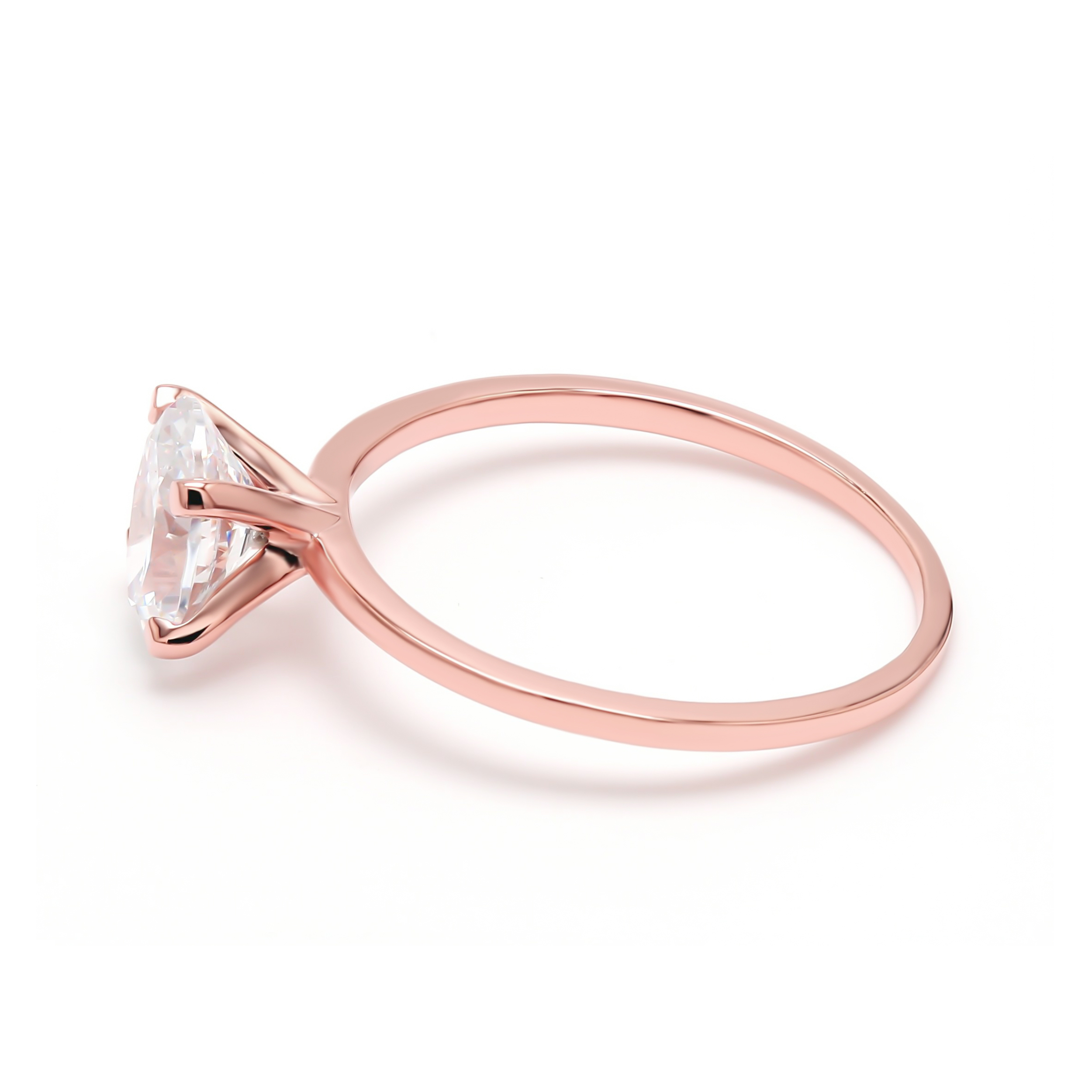 18K Rose Gold Lab Grown Diamond Engagement Ring 1 ctw R55013OV-1