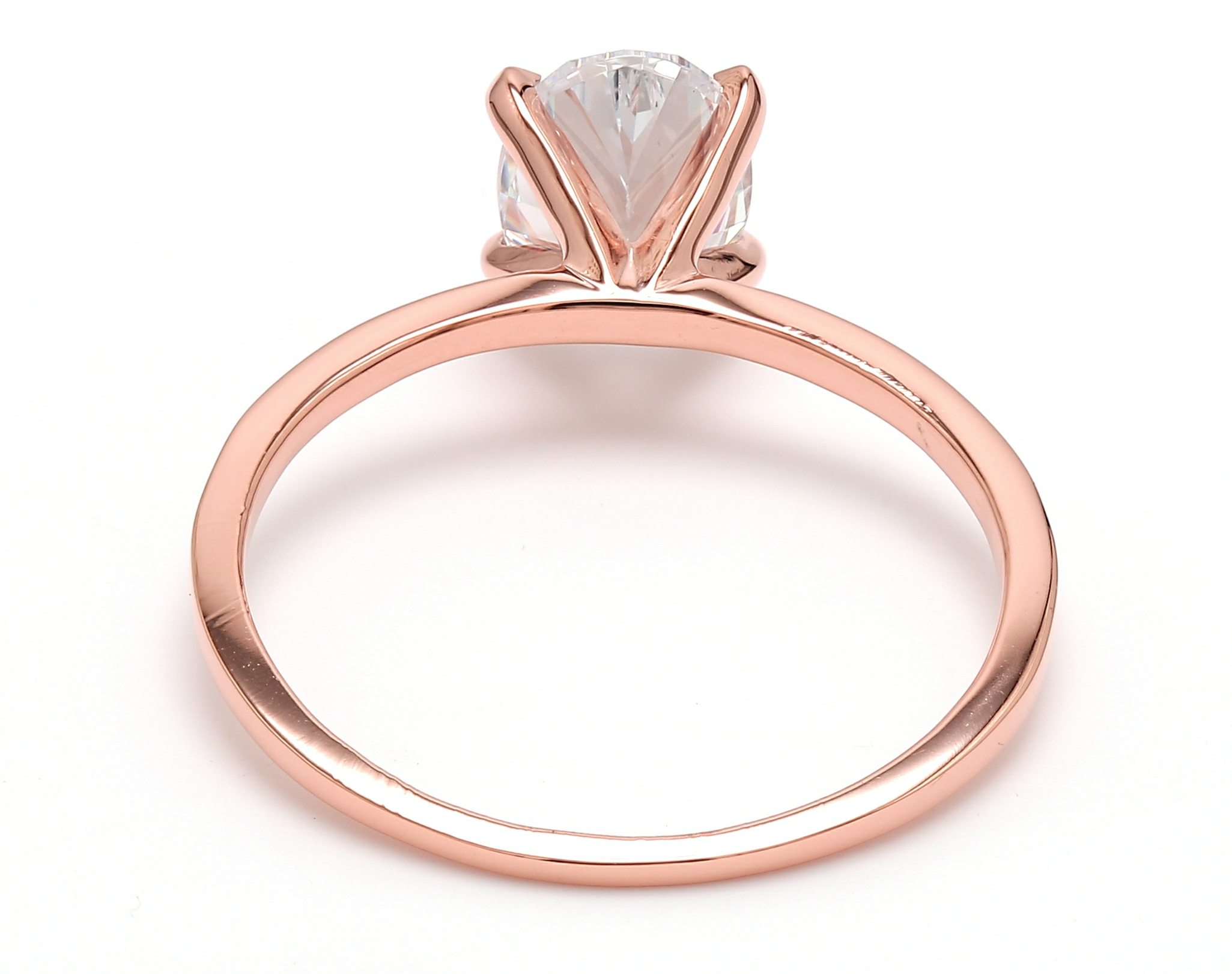 18K Rose Gold Lab Grown Diamond Engagement Ring 1 ctw R55013OV-1