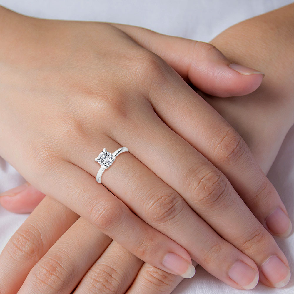 18K White Gold Lab Grown Diamond Engagement Ring 1.14 ctw R55039SCU-1HH