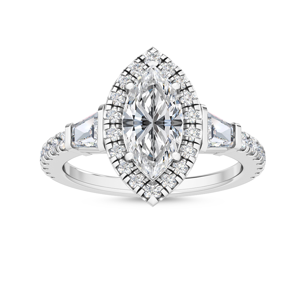 18K White Gold Lab Grown Diamond Engagement Ring 2 ctw R55519MQ