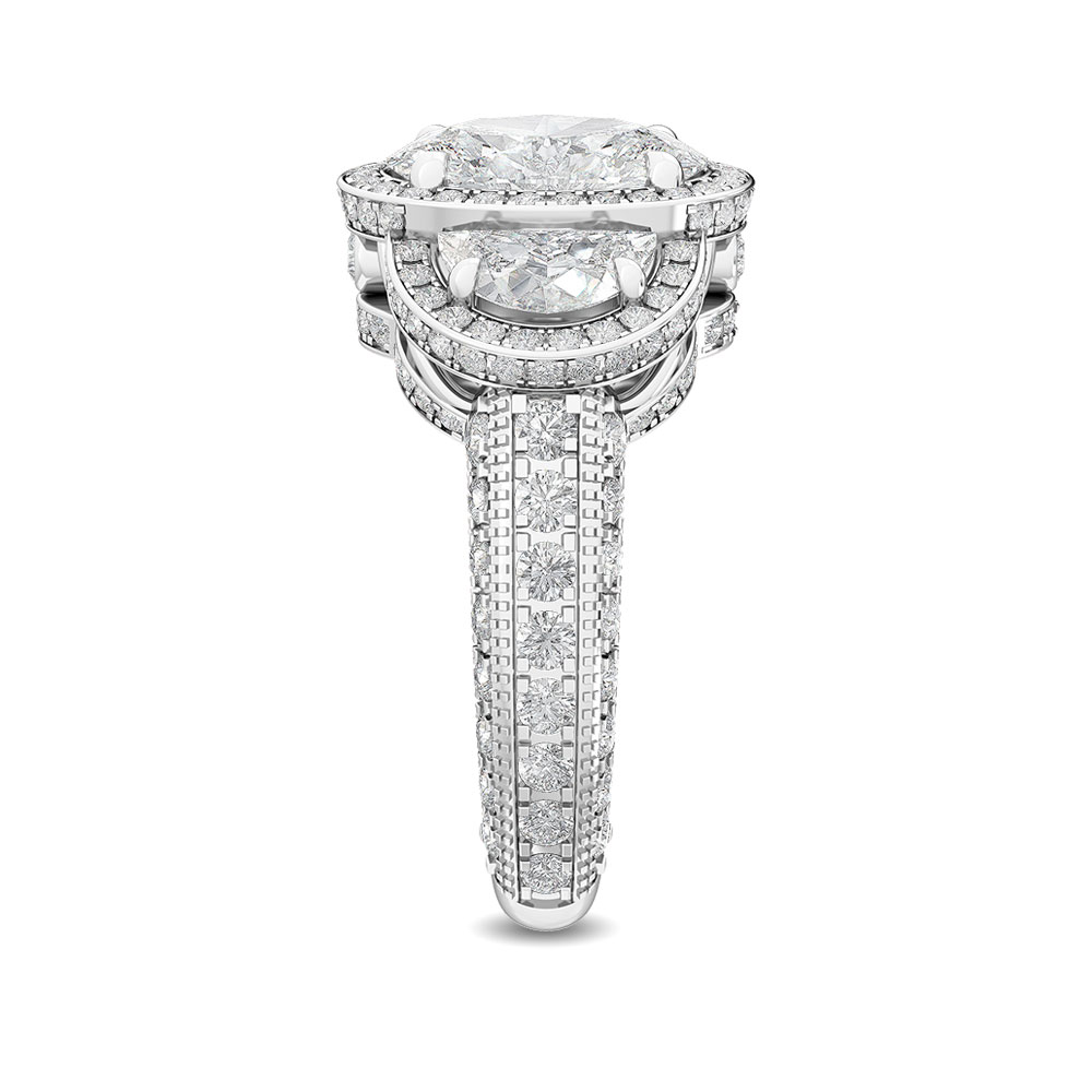 18K White Gold Lab Grown Diamond Engagement Ring 4.51 ctw R56380OV-2