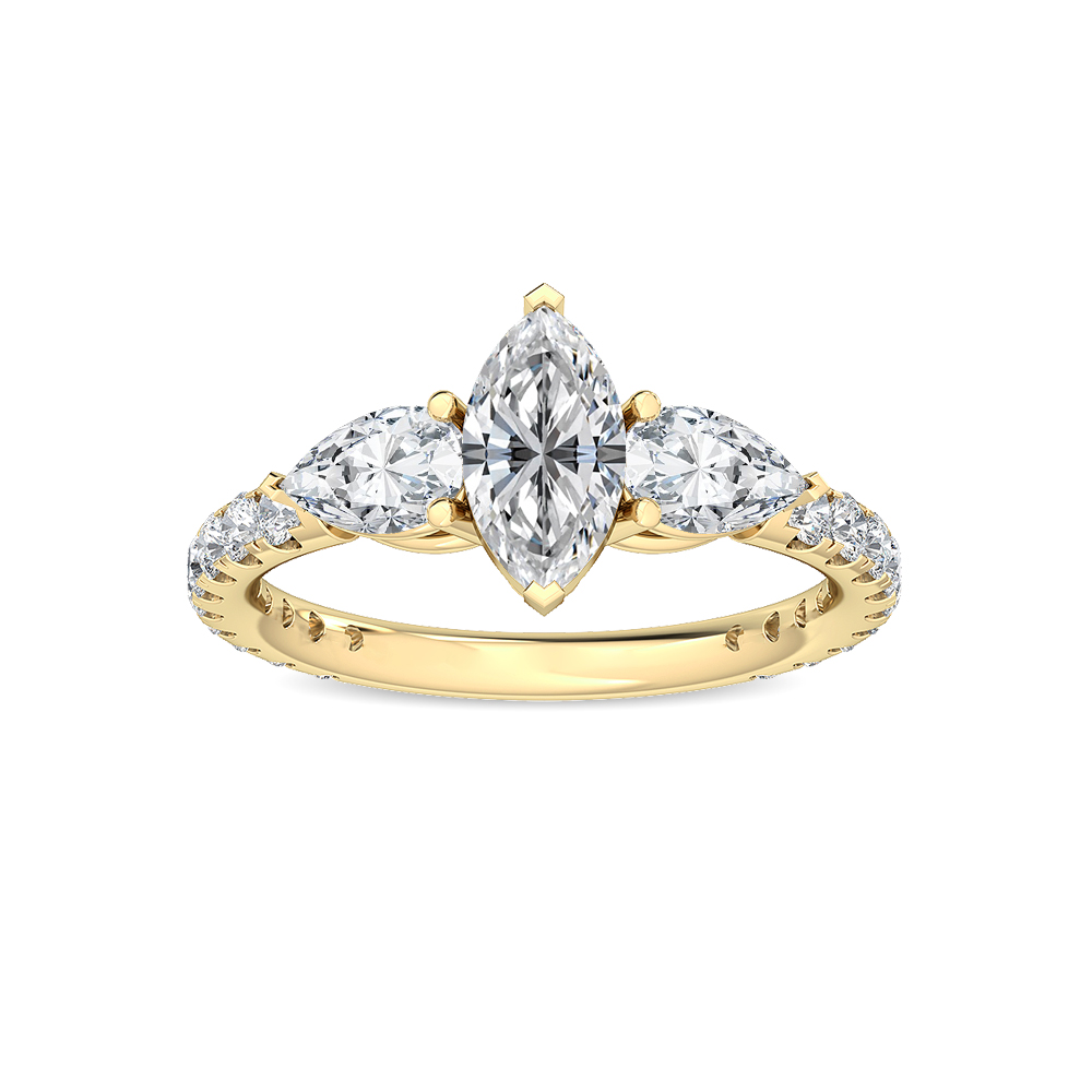 18K Yellow Gold Lab Grown Diamond Engagement Ring 1.67 ctw R56705MQ-0.63CT