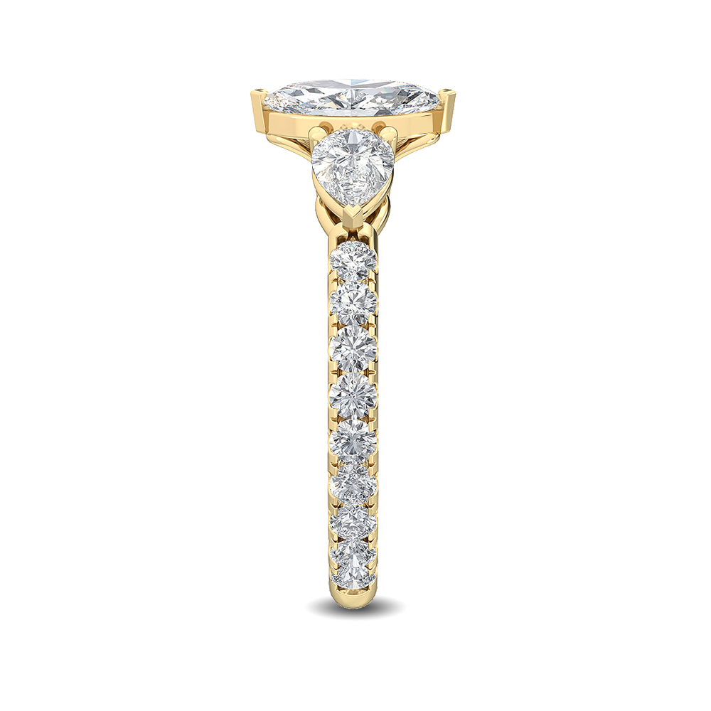 18K Yellow Gold Lab Grown Diamond Engagement Ring 1.67 ctw R56705MQ-0.63CT