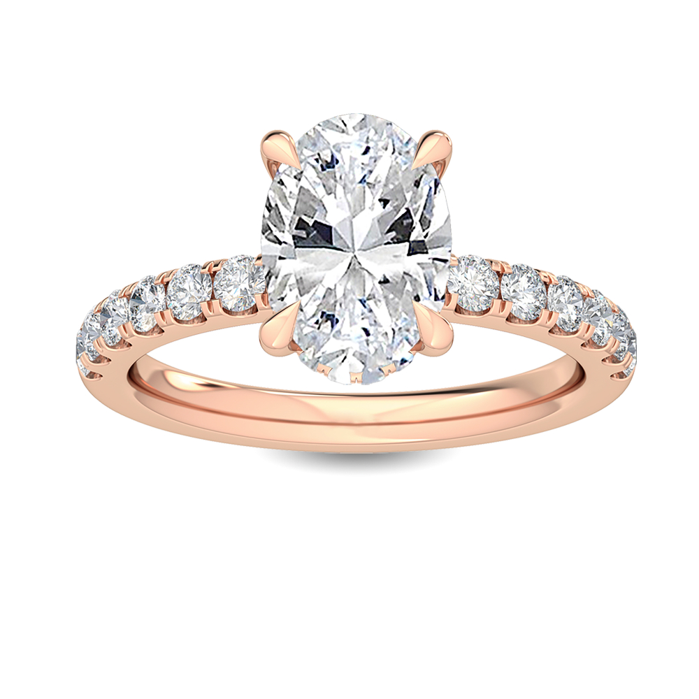 18K Rose Gold Lab Grown Diamond Engagement Ring 1.44 ctw R57100OV-1HH