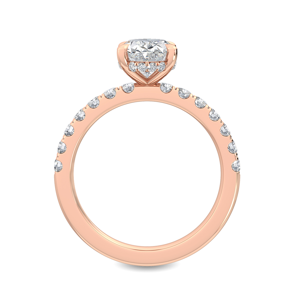 18K Rose Gold Lab Grown Diamond Engagement Ring 1.44 ctw R57100OV-1HH