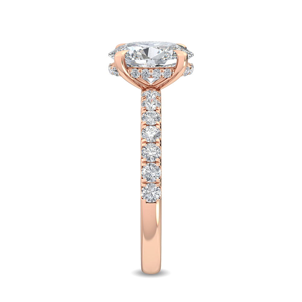 18K Rose Gold Lab Grown Diamond Engagement Ring 1.44 ctw R57100OV-1HH