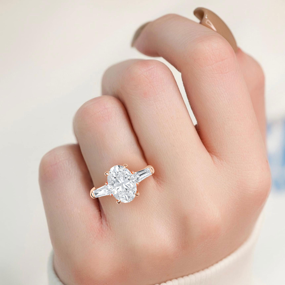 18K Rose Gold Lab Grown Diamond Engagement Ring 2.52 ctw R57604OV-2