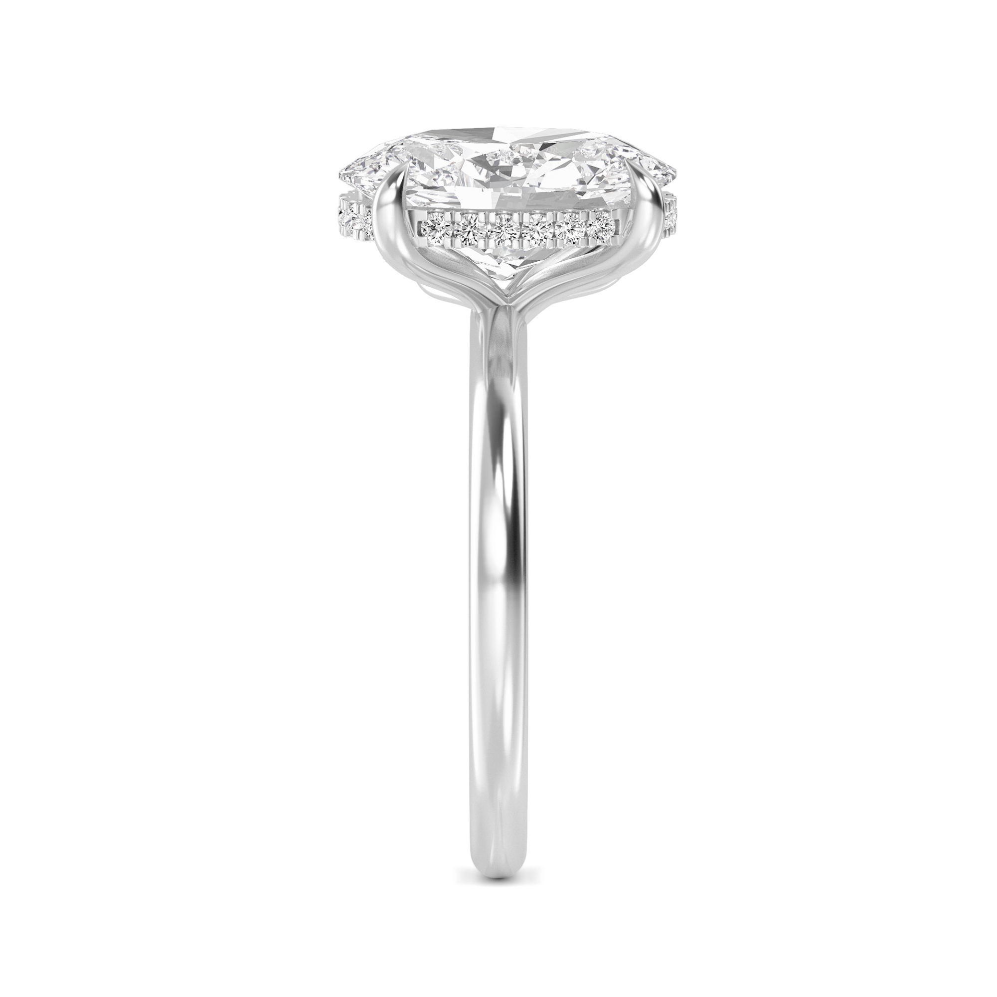 18K White Gold Lab Grown Diamond Engagement Ring 2.32 ctw R59736OVCUHH-2.25CT