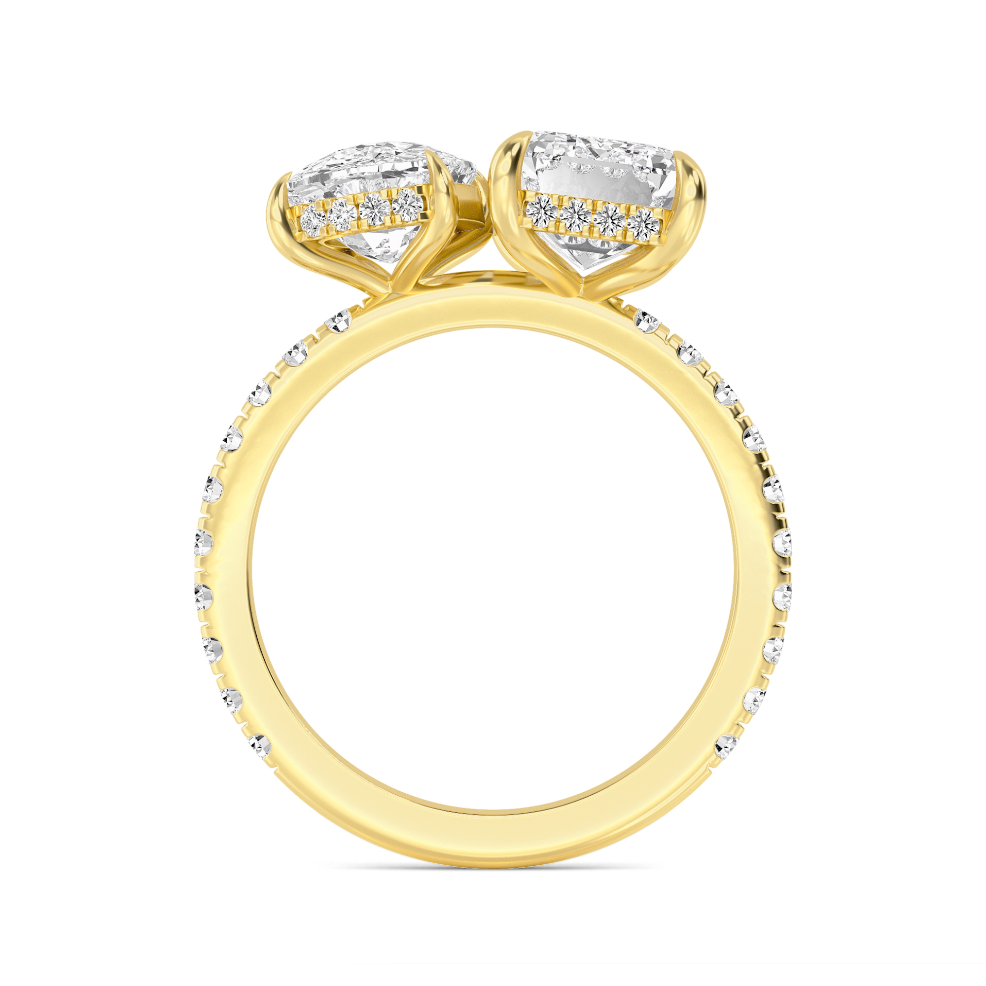 18K Yellow Gold Lab Grown Diamond Engagement Ring 4.07 ctw R59739CUEMHH-3.50CT