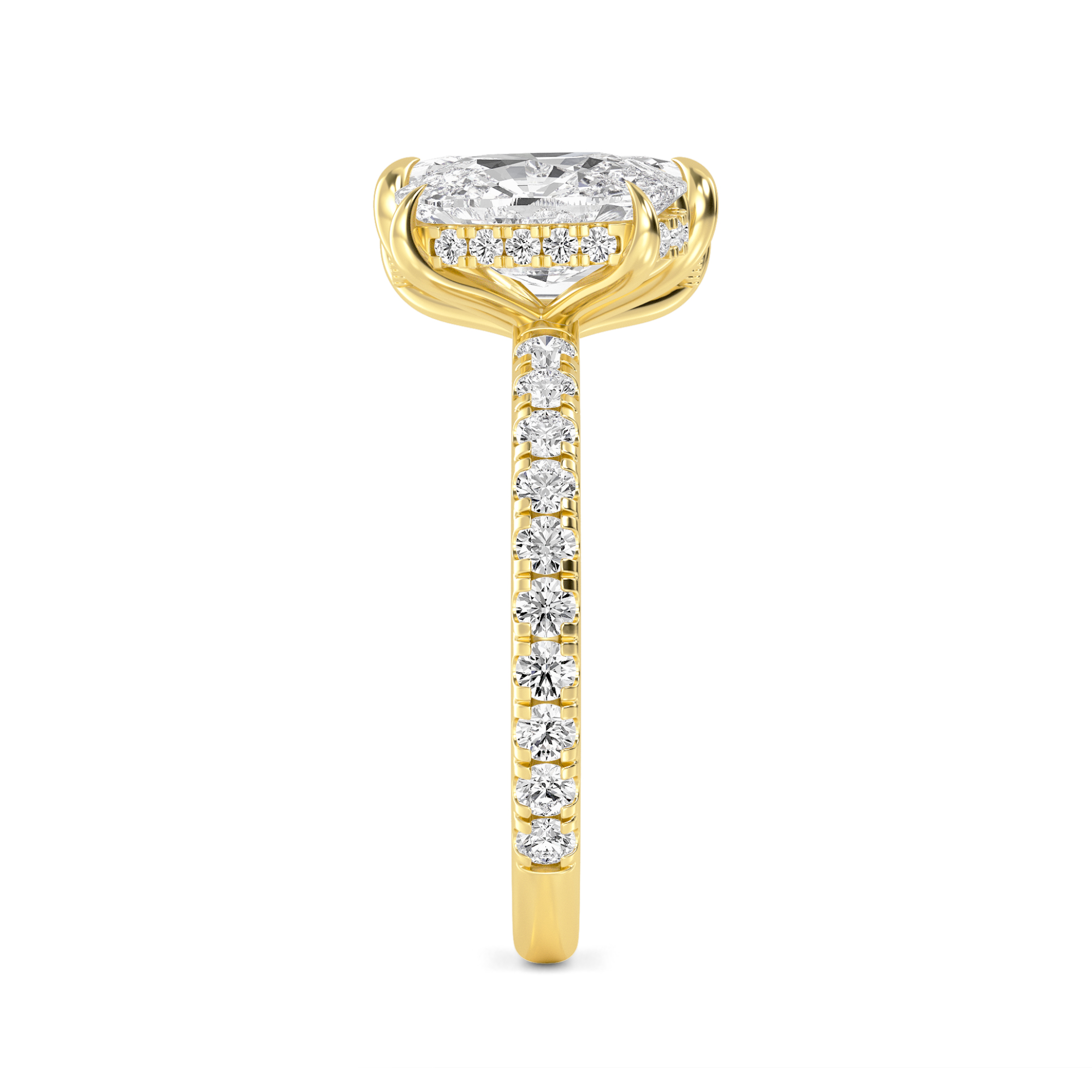 18K Yellow Gold Lab Grown Diamond Engagement Ring 4.07 ctw R59739CUEMHH-3.50CT