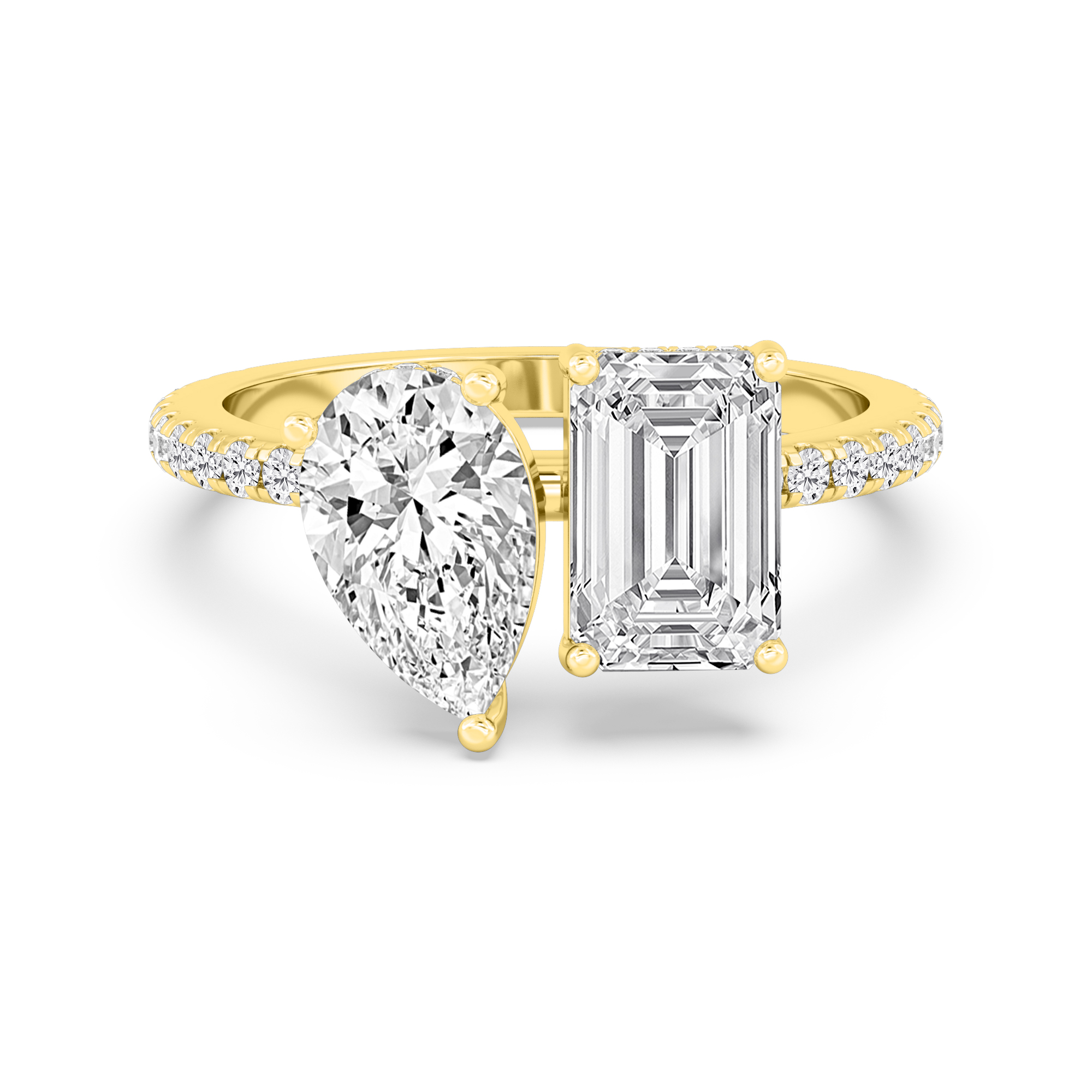 18K Yellow Gold Lab Grown Diamond Engagement Ring 2.95 ctw R59740PEEMHH-2.50CT