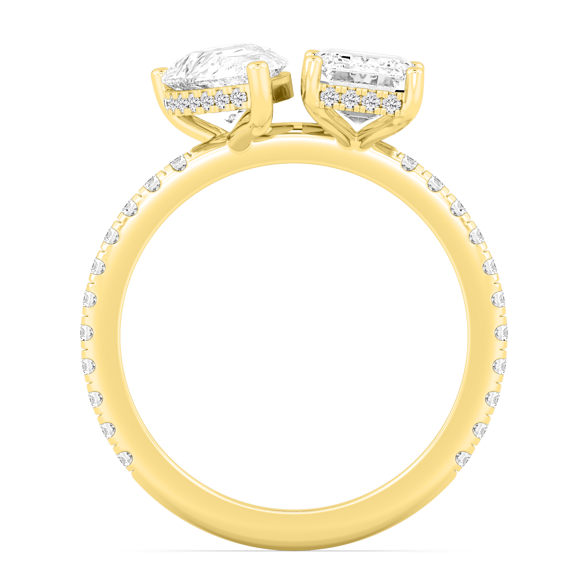 18K Yellow Gold Lab Grown Diamond Engagement Ring 2.95 ctw R59740PEEMHH-2.50CT