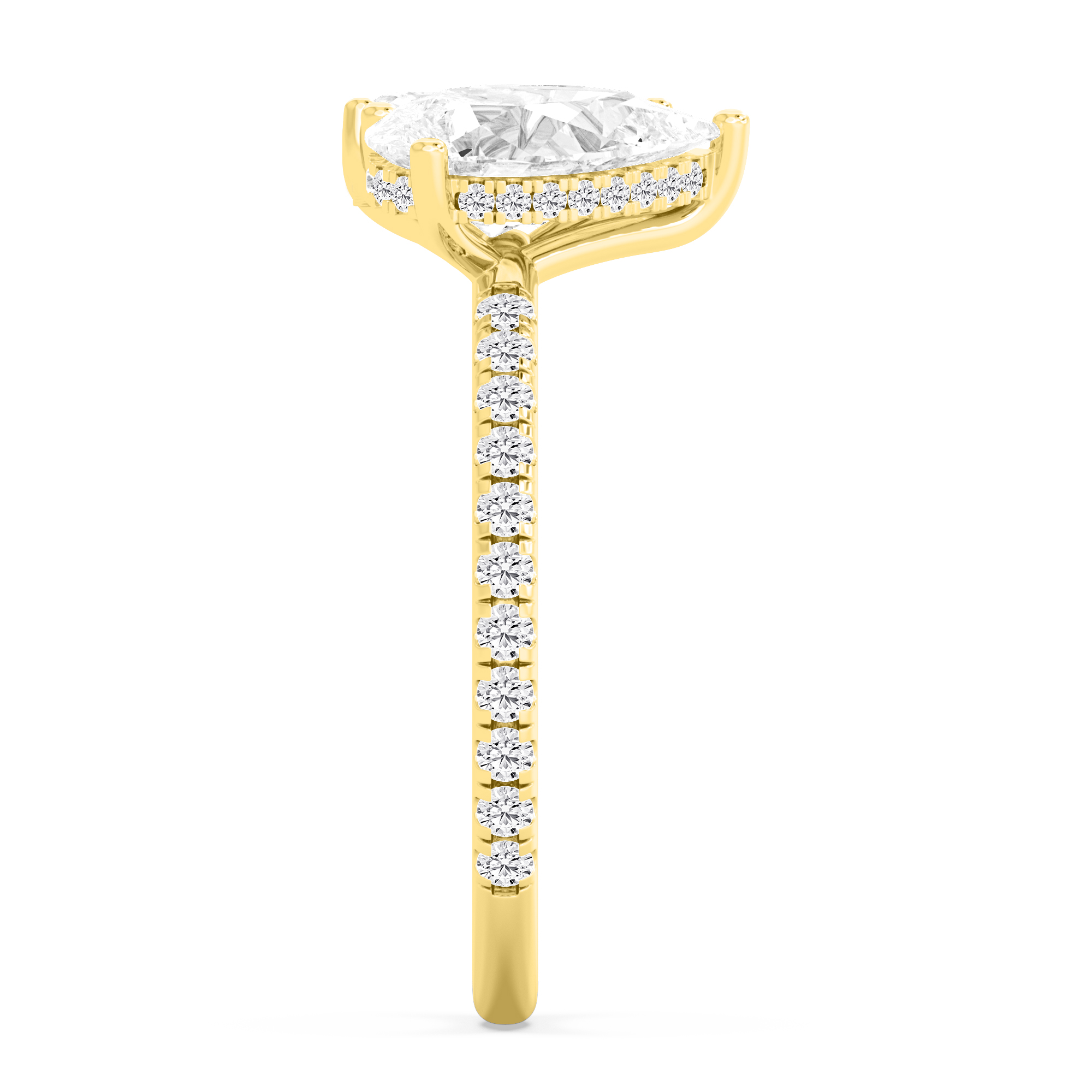 18K Yellow Gold Lab Grown Diamond Engagement Ring 2.95 ctw R59740PEEMHH-2.50CT