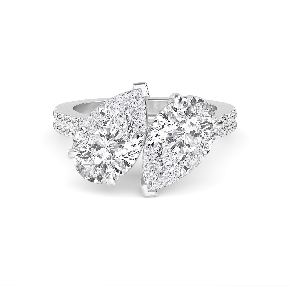 18K White Gold Lab Grown Diamond Toi Et Moi Rings 3 ctw R60346PEPE-3