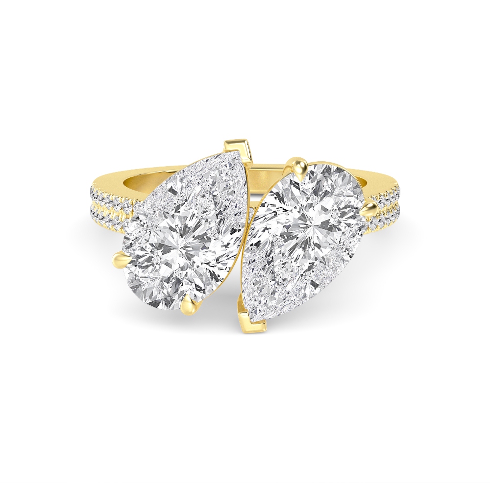 18K Yellow Gold Lab Grown Diamond Toi Et Moi Rings 3 ctw R60346PEPE-3