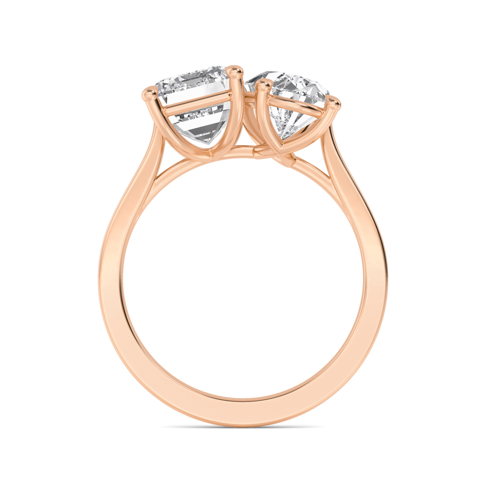 18K Rose Gold Lab Grown Diamond Toi Et Moi Rings 3 ctw R60356EMOV-3