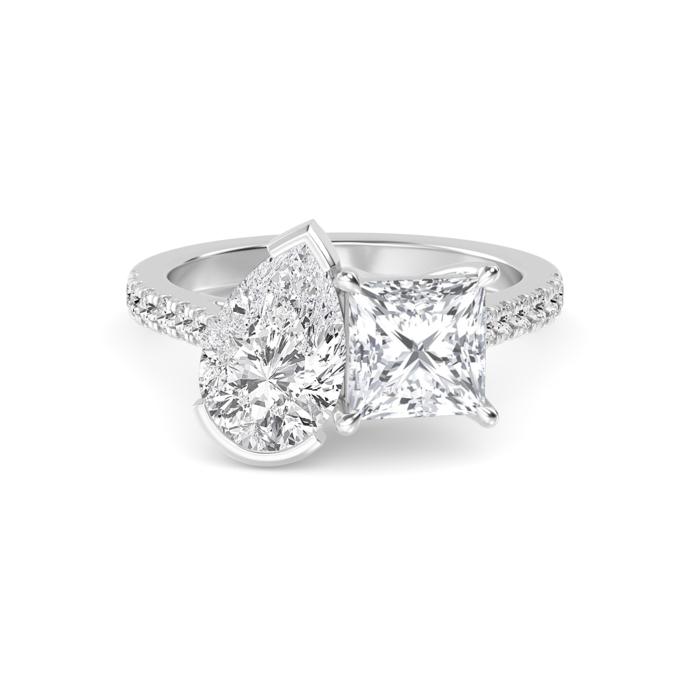 18K White Gold Lab Grown Diamond Toi Et Moi Rings 2 ctw R60358PEPR-2