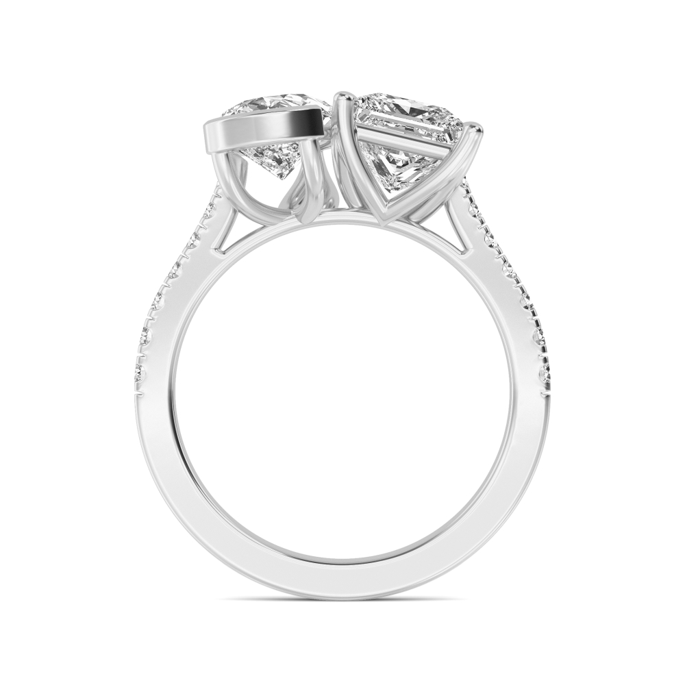 18K White Gold Lab Grown Diamond Toi Et Moi Rings 2 ctw R60358PEPR-2