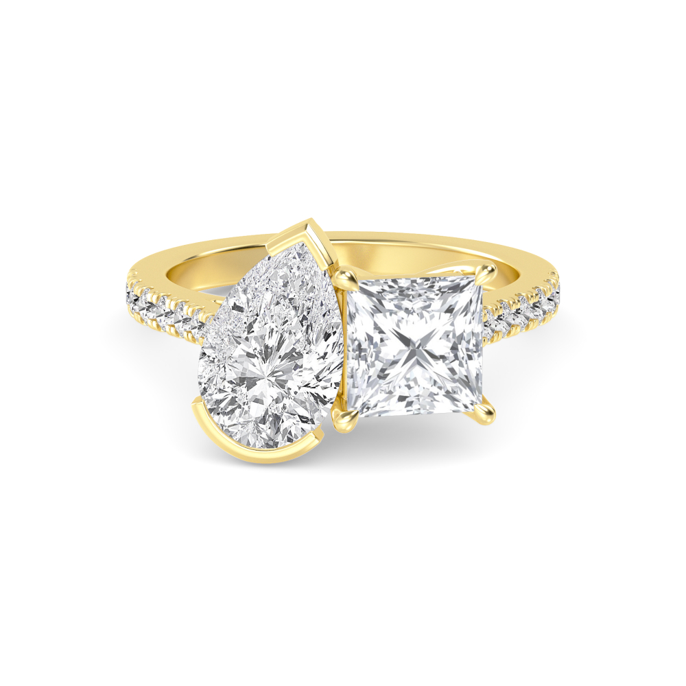 18K Yellow Gold Lab Grown Diamond Toi Et Moi Rings 2 ctw R60358PEPR-2