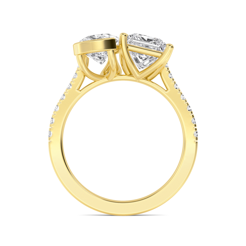 18K Yellow Gold Lab Grown Diamond Toi Et Moi Rings 2 ctw R60358PEPR-2