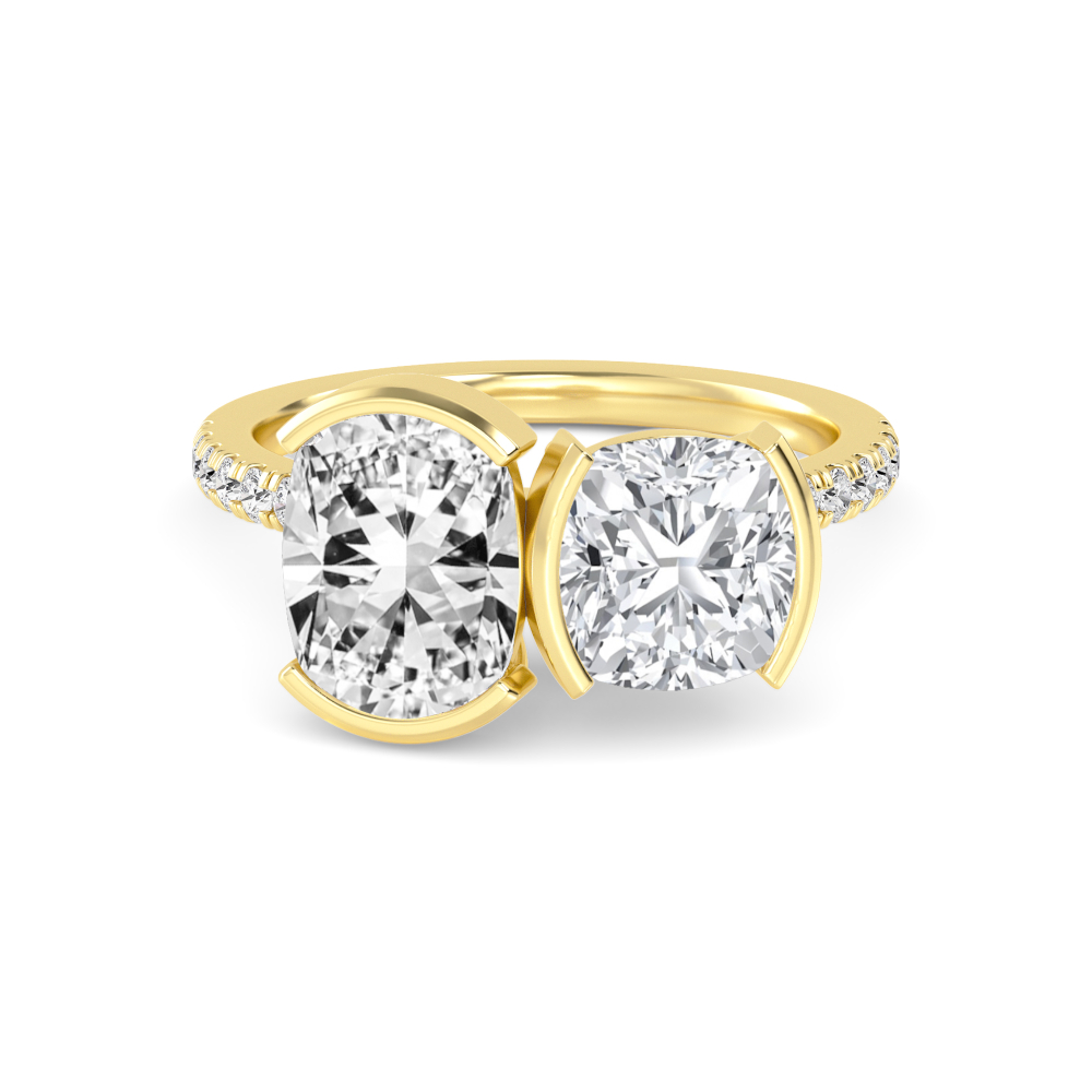 18K Yellow Gold Lab Grown Diamond Toi Et Moi Rings 3 ctw R60361CUSCU-3