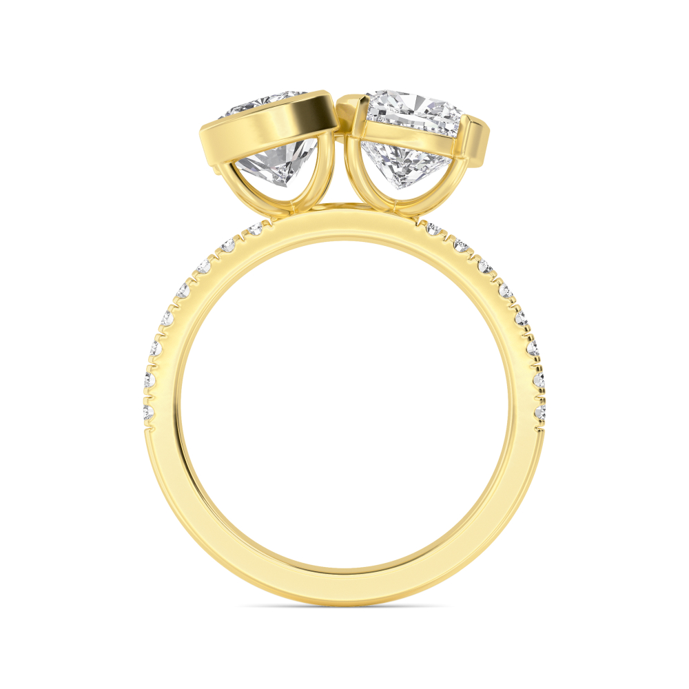 18K Yellow Gold Lab Grown Diamond Toi Et Moi Rings 3 ctw R60361CUSCU-3