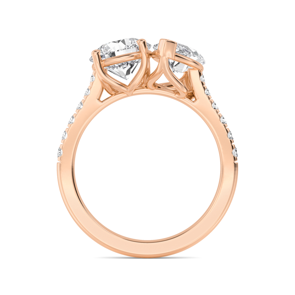 18K Rose Gold Lab Grown Diamond Toi Et Moi Rings 2 ctw R60374RDMQ-2