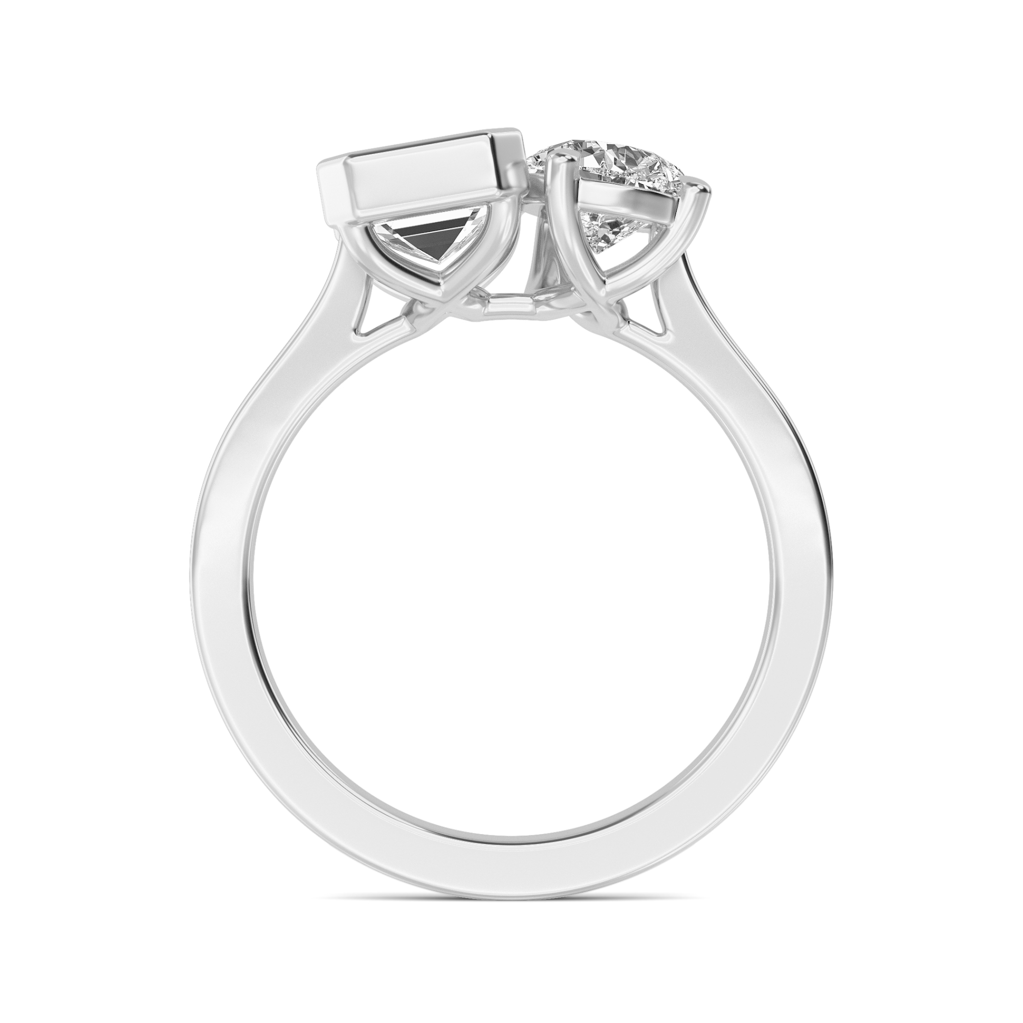 18K White Gold Lab Grown Diamond Toi Et Moi Rings 2 ctw R60404EMPE-2