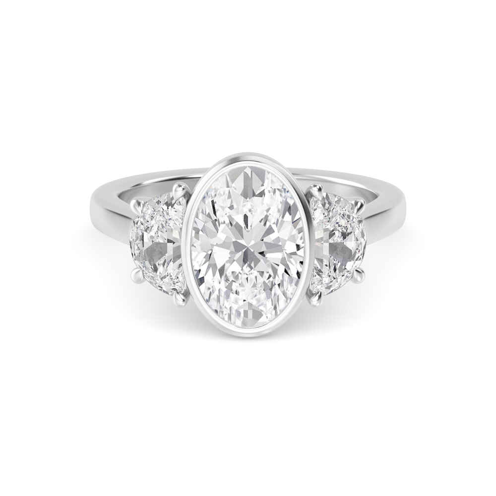 18K White Gold Lab Grown Diamond Ring 4.08 ctw R60407OV-3