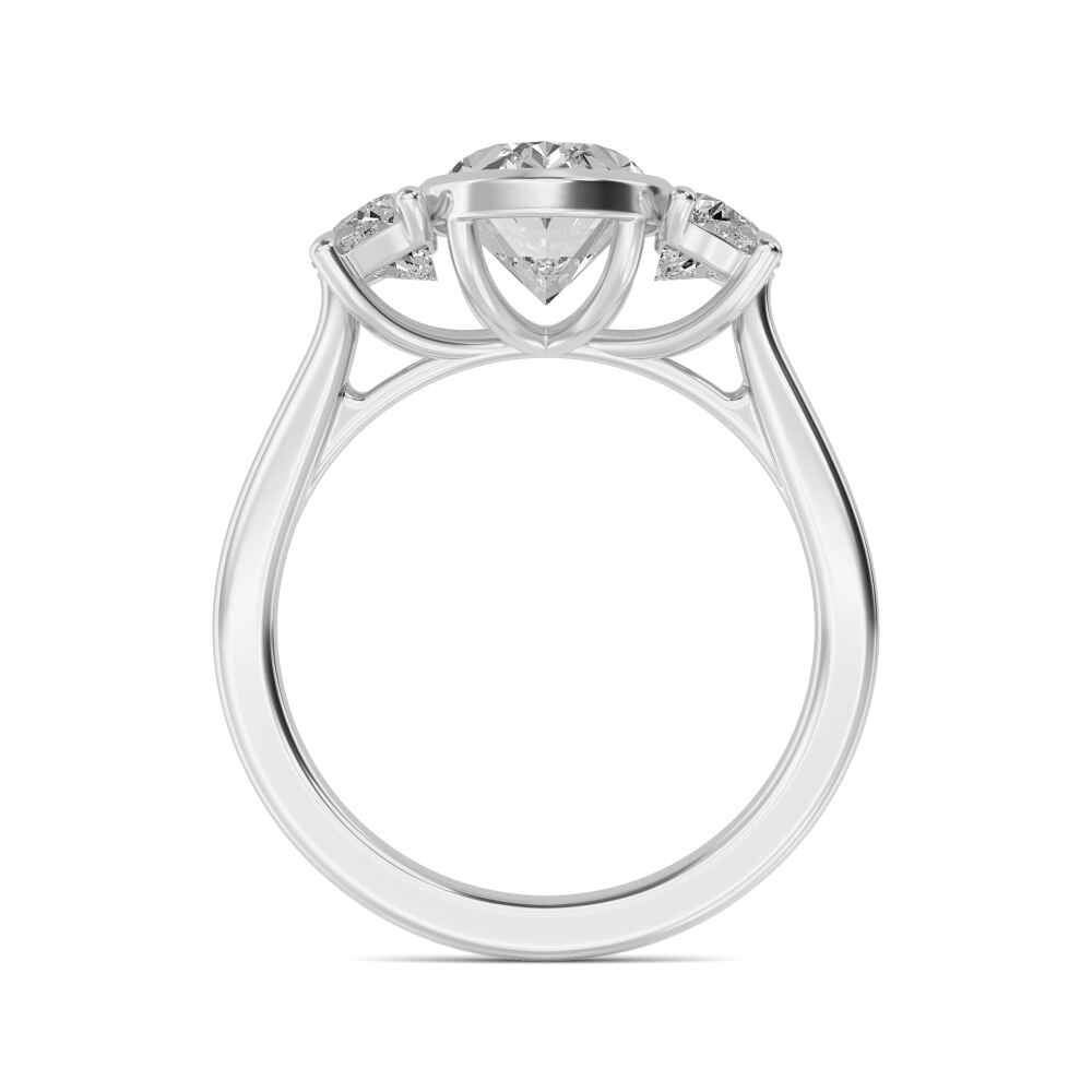 18K White Gold Lab Grown Diamond Ring 4.08 ctw R60407OV-3